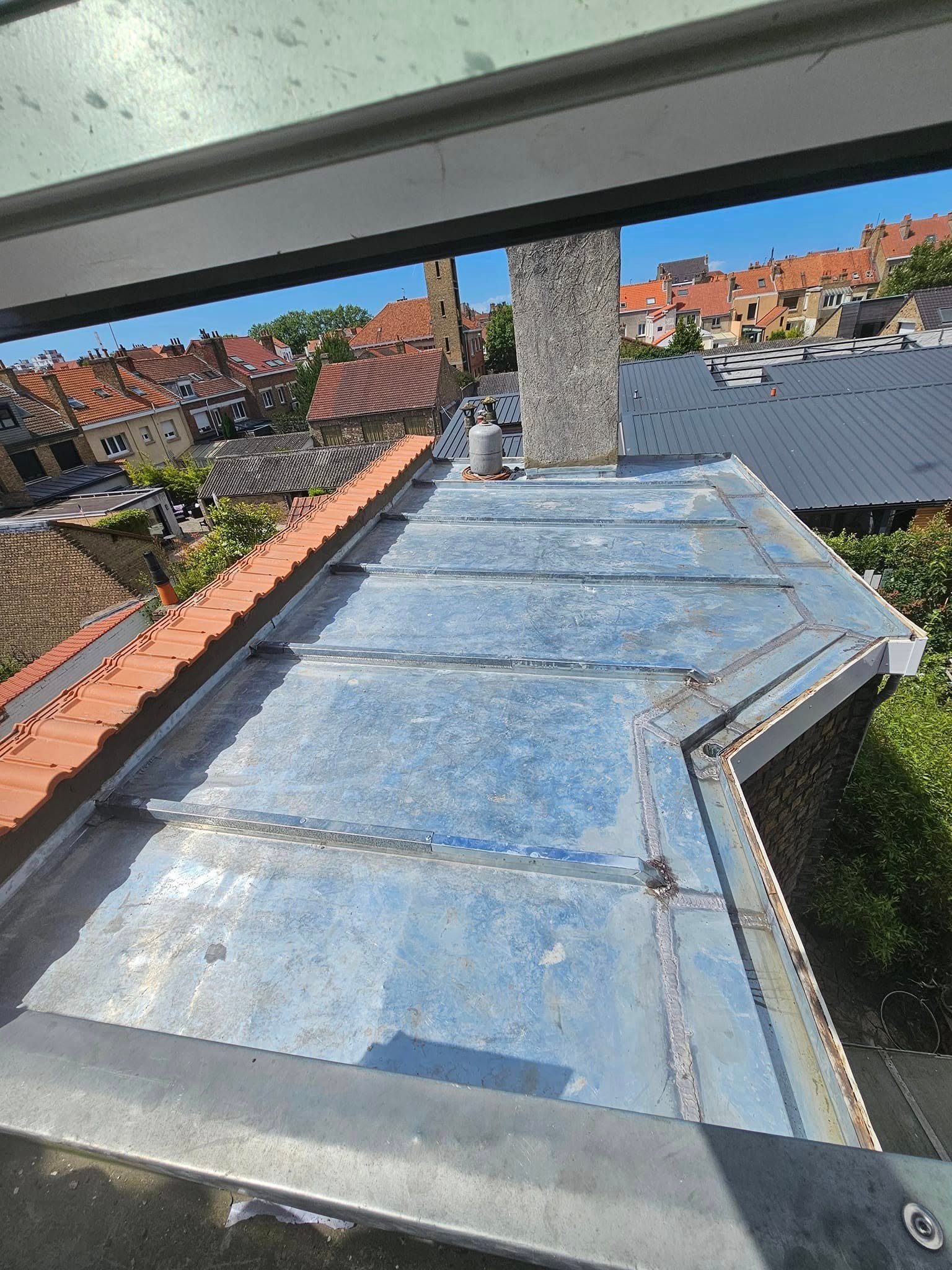 Terrasse en zinc naturel à tasseaux – Dunkerque